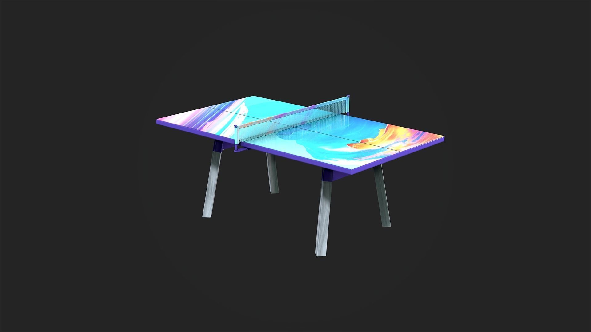 Tennis Table Low-poly 3D model_21