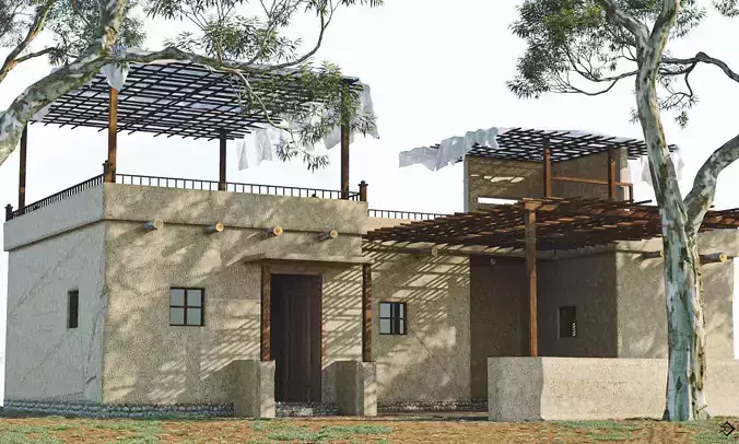 Desert House   Low-poly 3D model