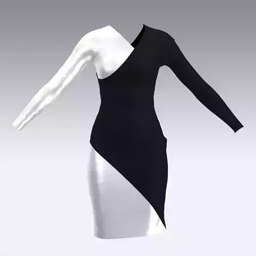 BLACK AND WHITE DRESS AVELOPE