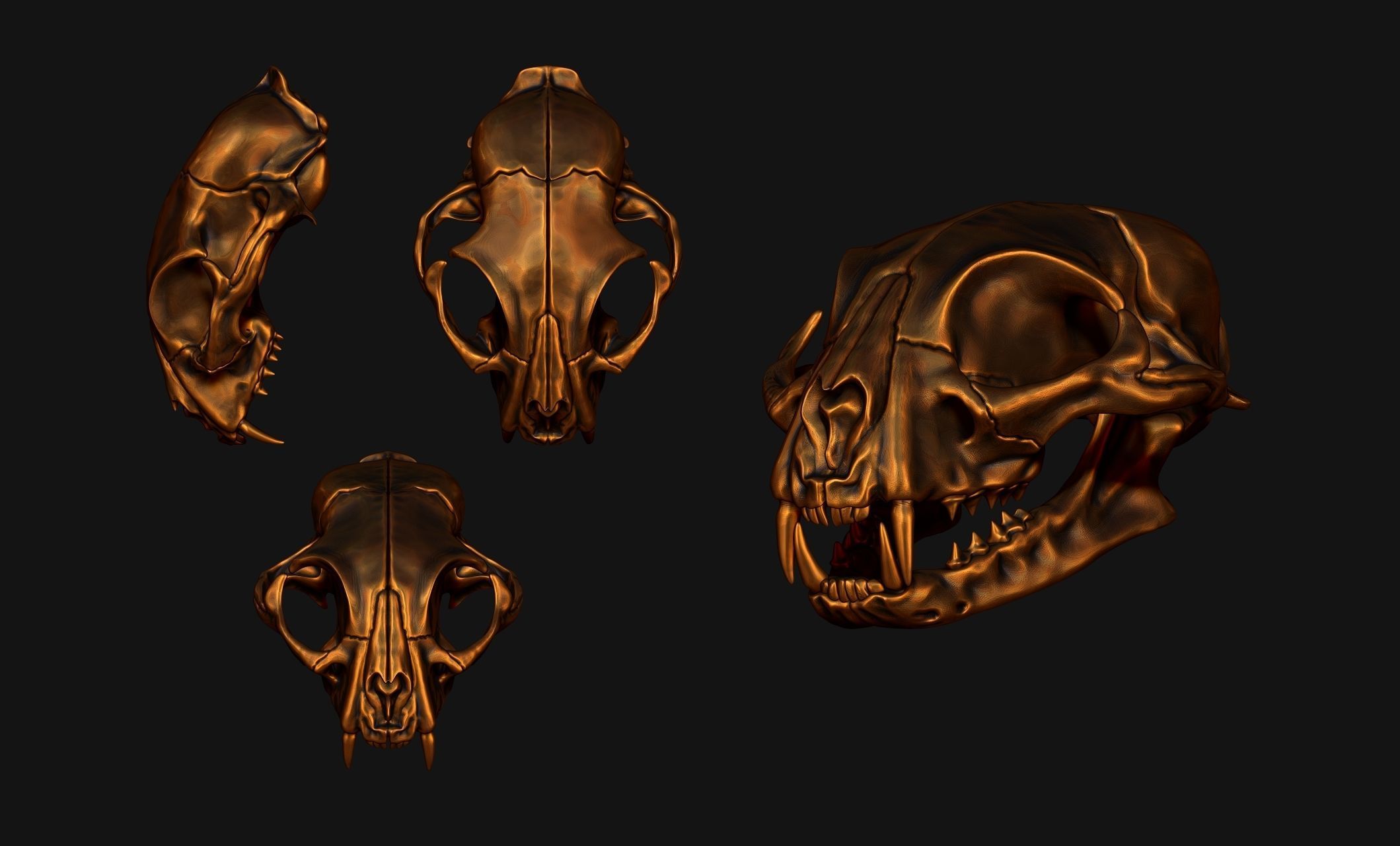 Cat Skull - CNC and 3D print model_15