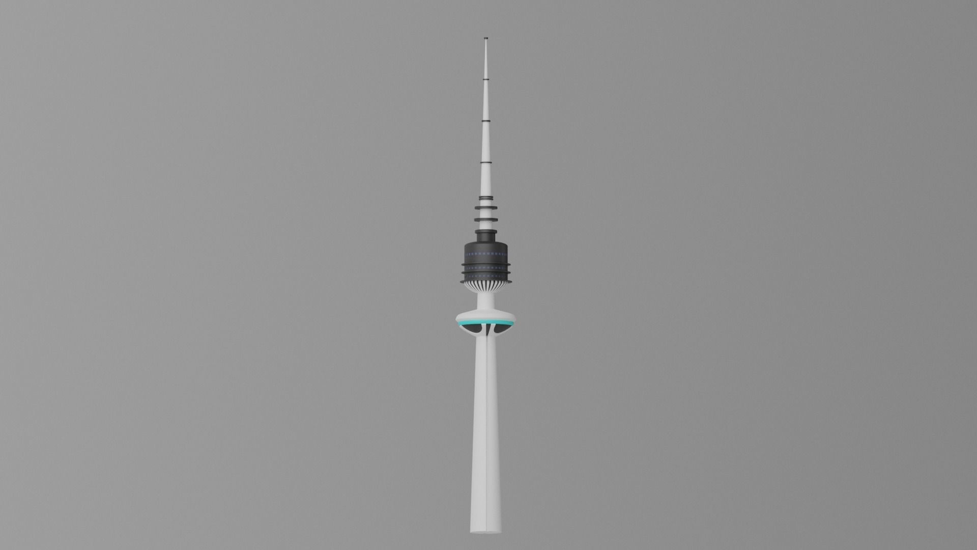Cartoon Kuwait Liberation Tower Landmark 3D model_2