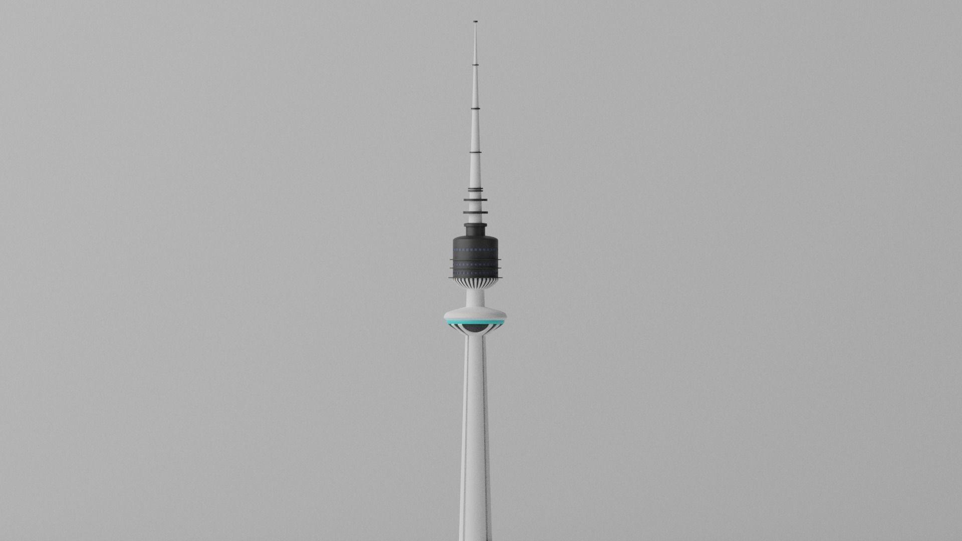 Cartoon Kuwait Liberation Tower Landmark 3D model_3
