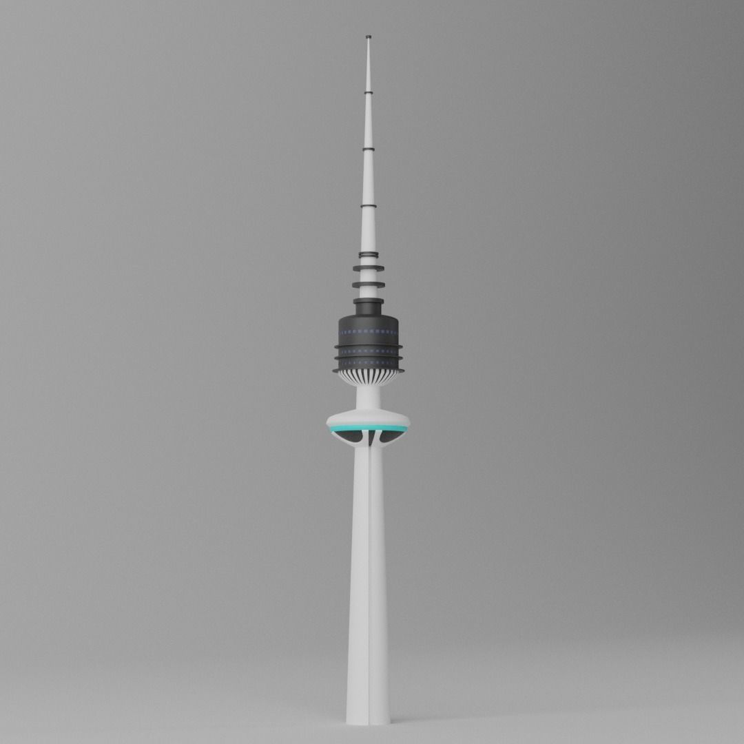 Cartoon Kuwait Liberation Tower Landmark 3D model_4