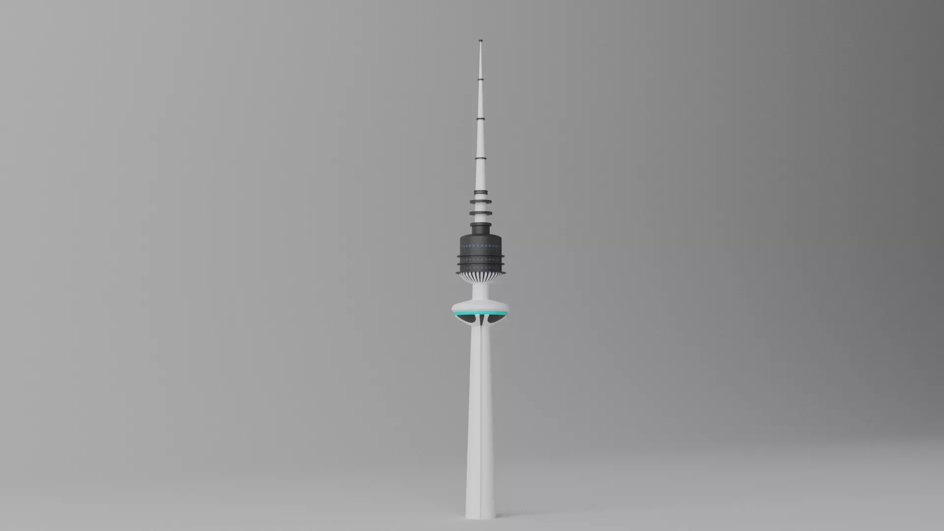 Cartoon Kuwait Liberation Tower Landmark 3D model_0
