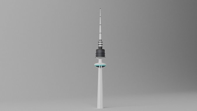 Cartoon Kuwait Liberation Tower Landmark 3D model