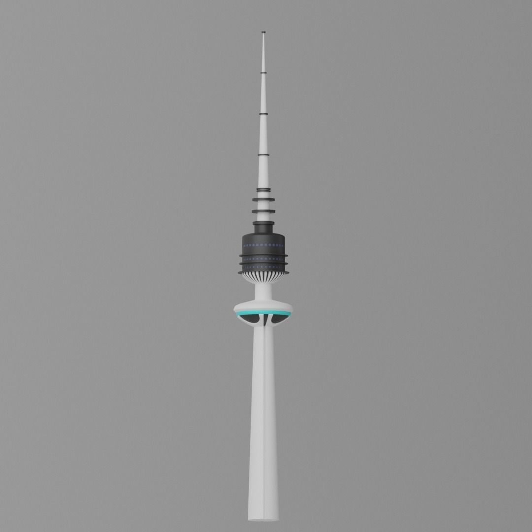 Cartoon Kuwait Liberation Tower Landmark 3D model_11