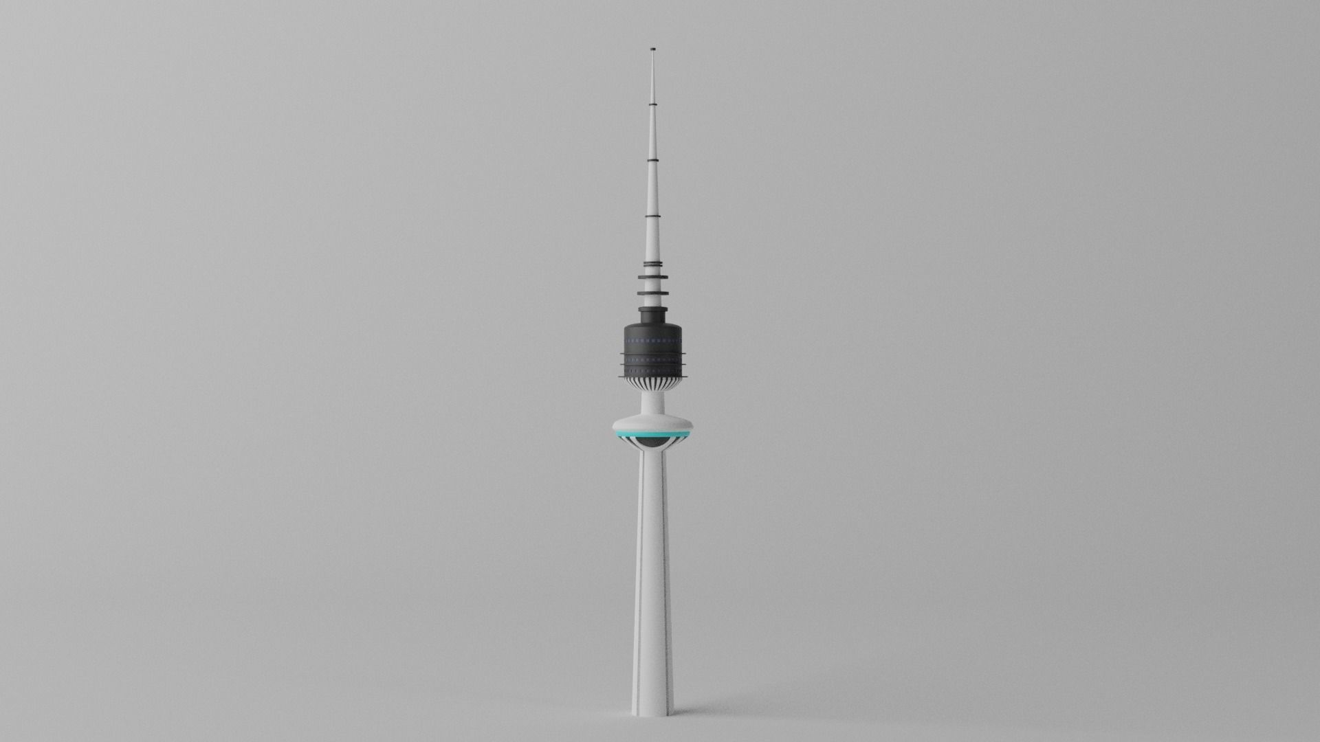 Cartoon Kuwait Liberation Tower Landmark 3D model_1