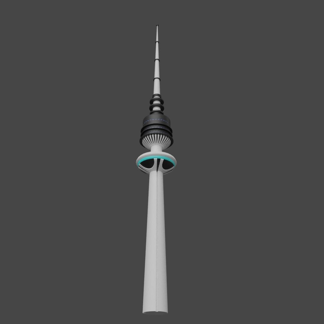 Cartoon Kuwait Liberation Tower Landmark 3D model_6