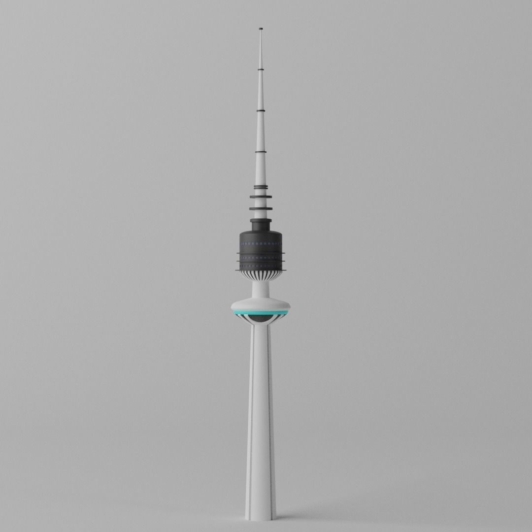 Cartoon Kuwait Liberation Tower Landmark 3D model_5