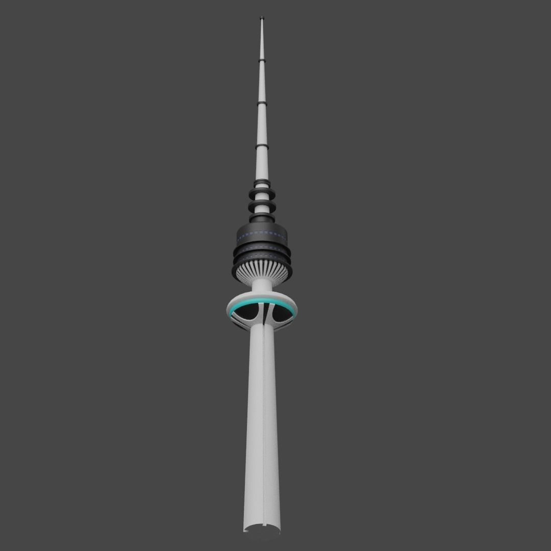 Cartoon Kuwait Liberation Tower Landmark 3D model_9