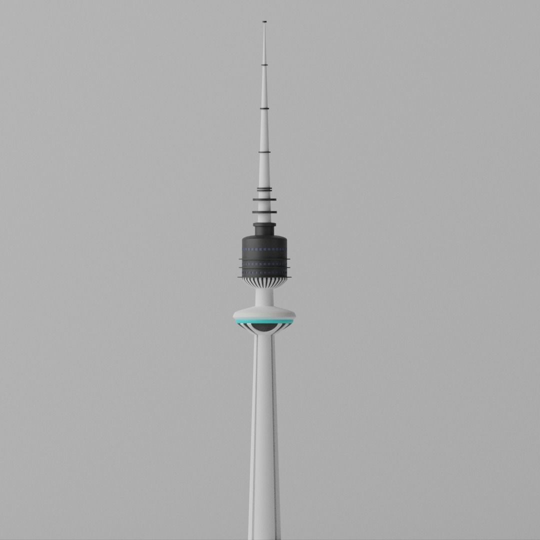Cartoon Kuwait Liberation Tower Landmark 3D model_12