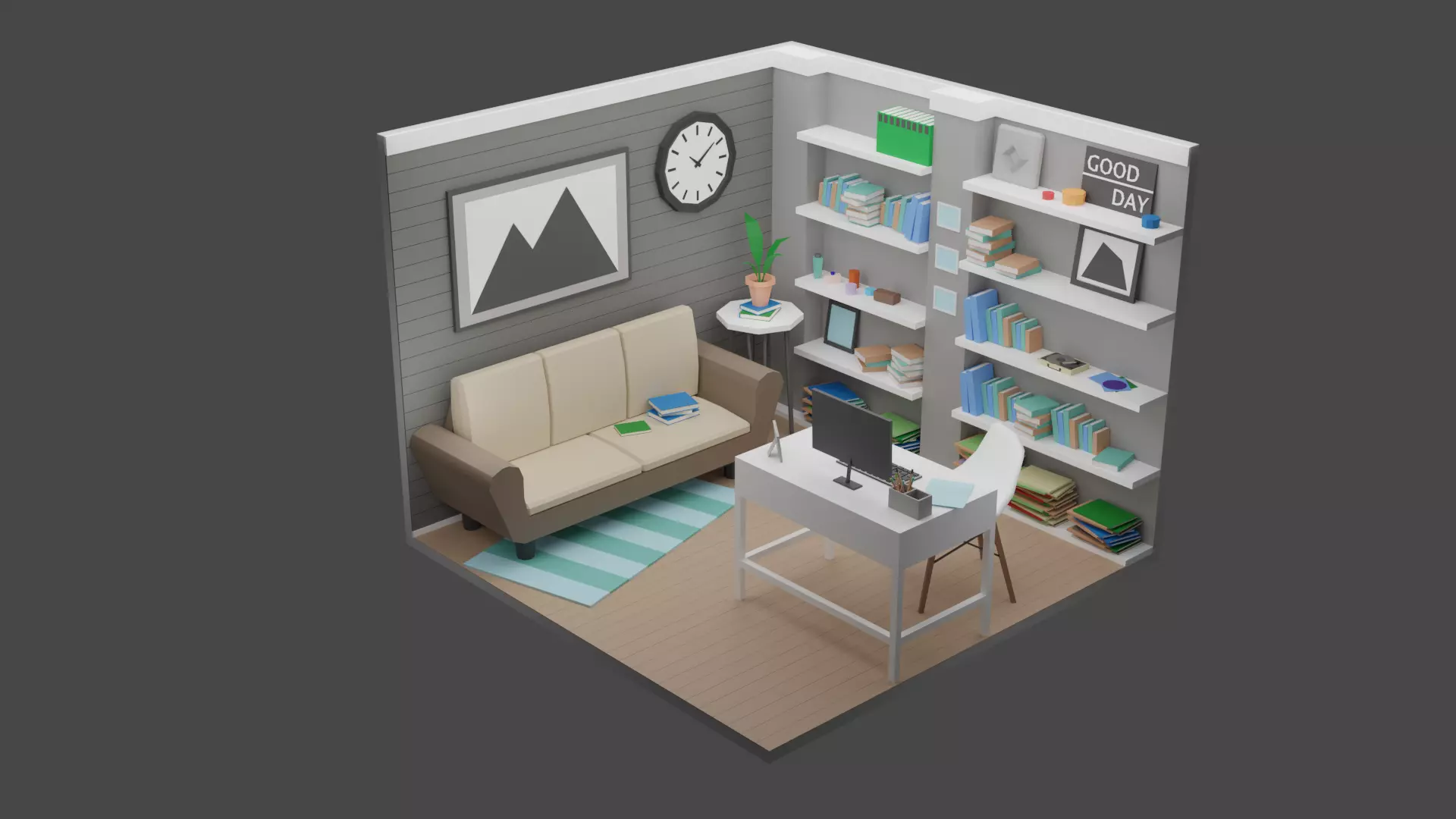 Office Room 15 Free low-poly 3D model
