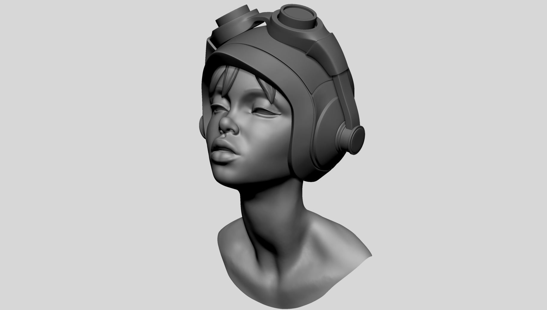 Stylized Female Head v7 3D model_5