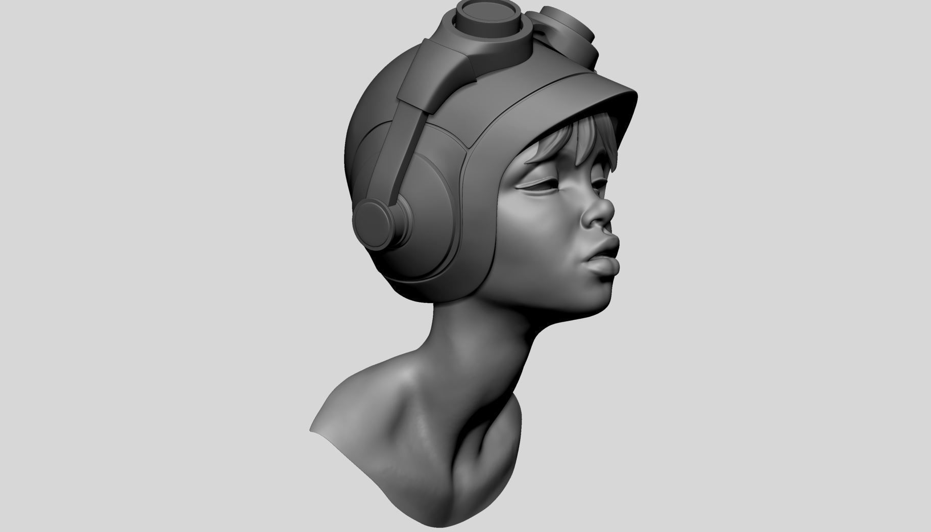 Stylized Female Head v7 3D model_1