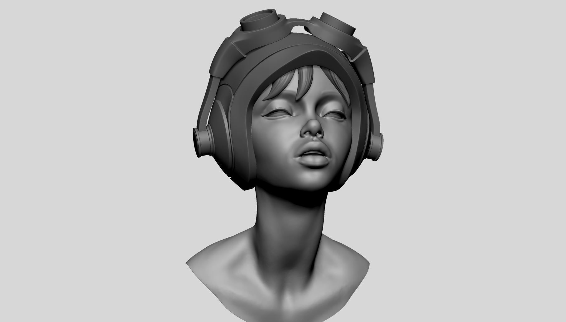 Stylized Female Head v7 3D model_6