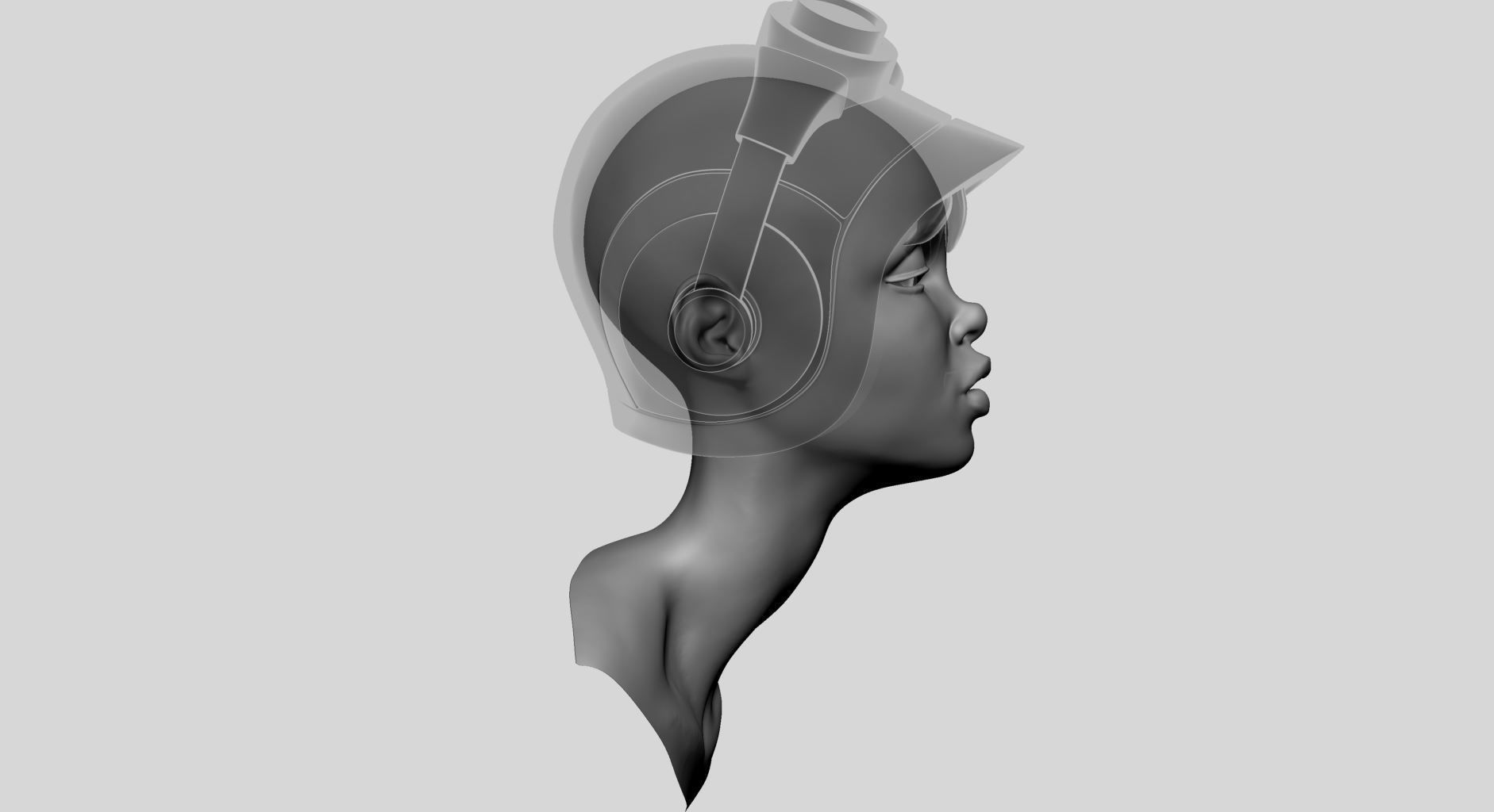 Stylized Female Head v7 3D model_2