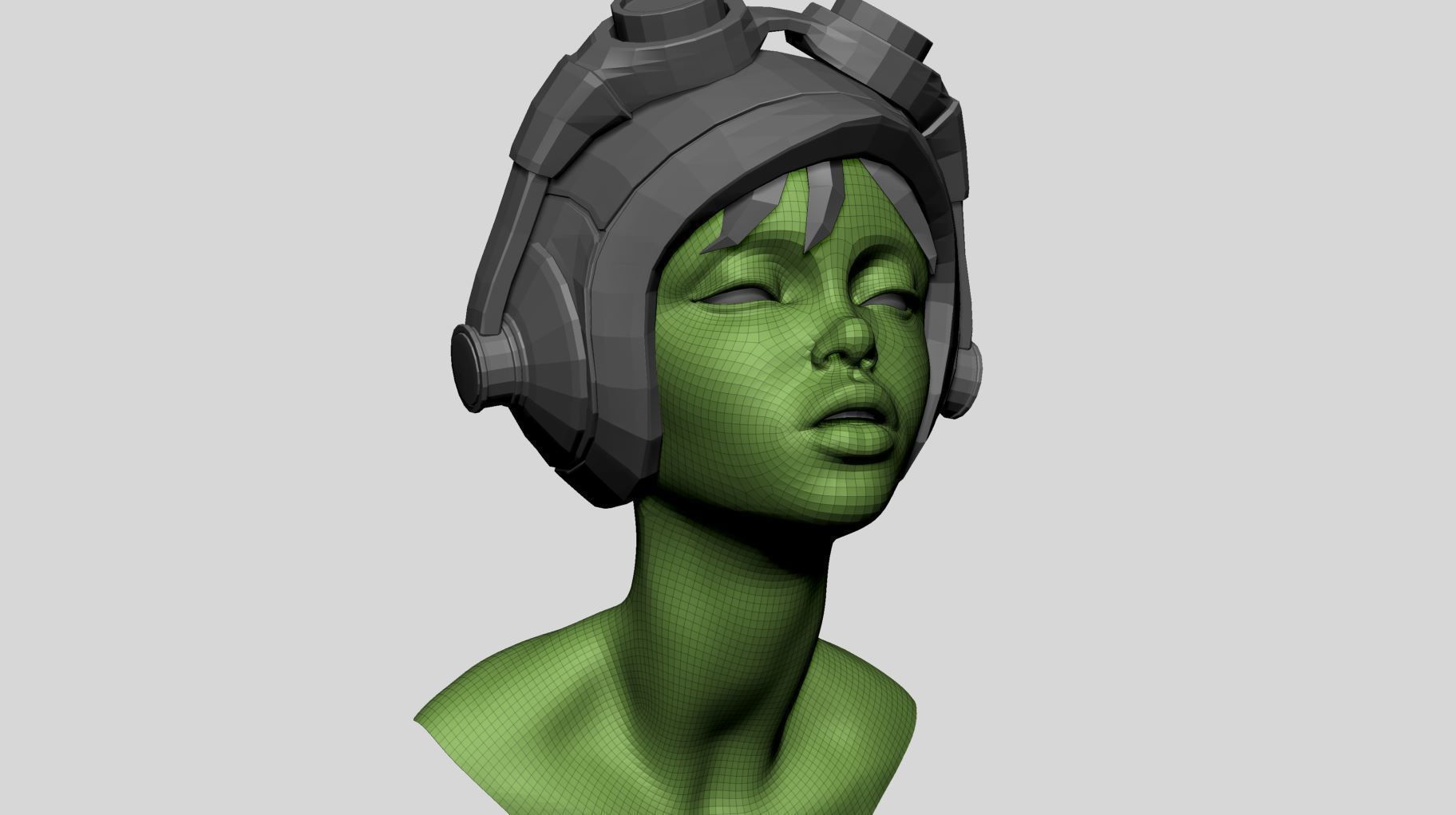 Stylized Female Head v7 3D model_10
