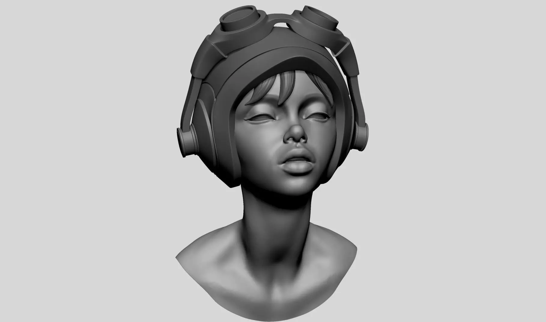 Stylized Female Head v7 3D model_0