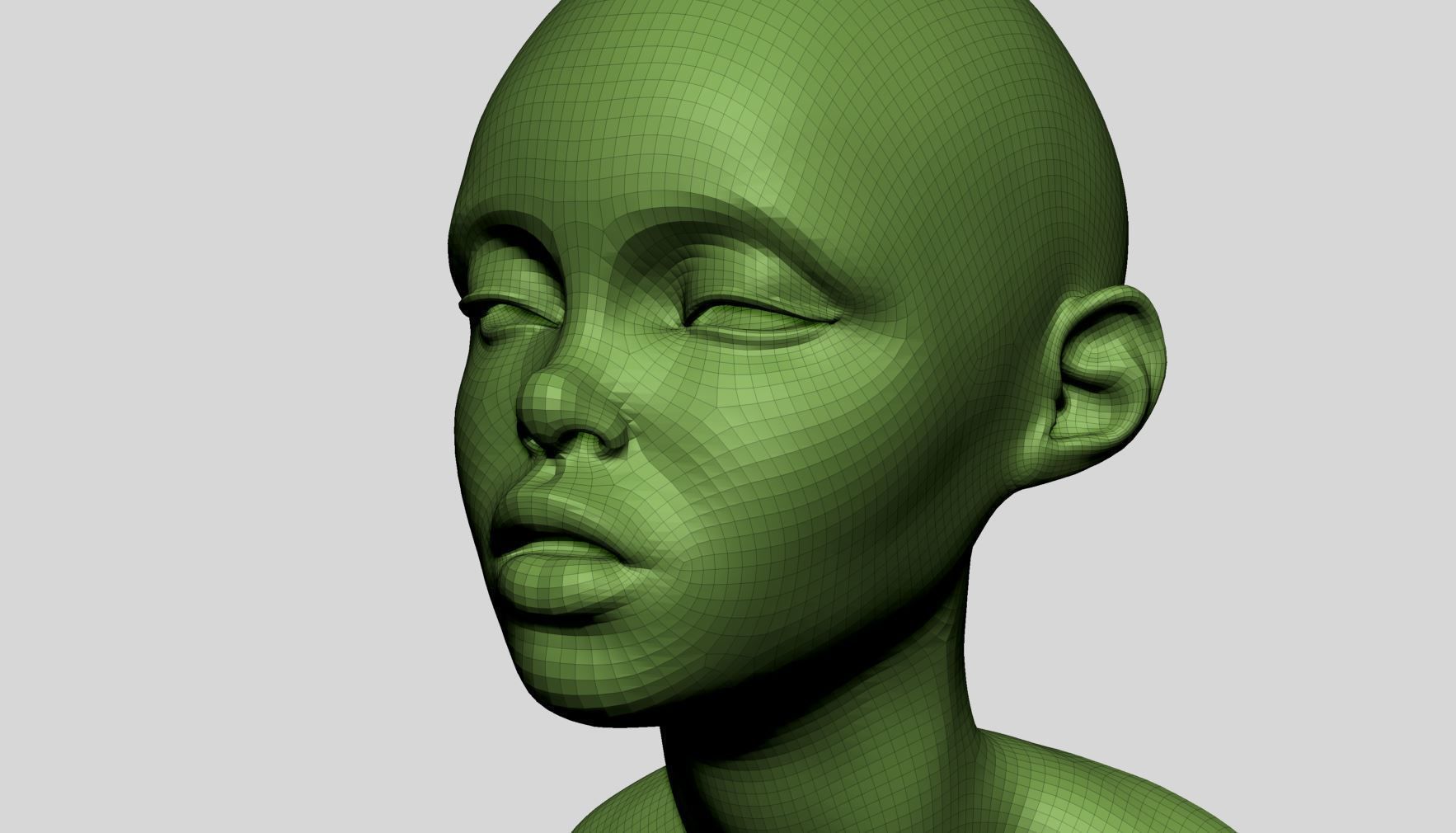 Stylized Female Head v7 3D model_11