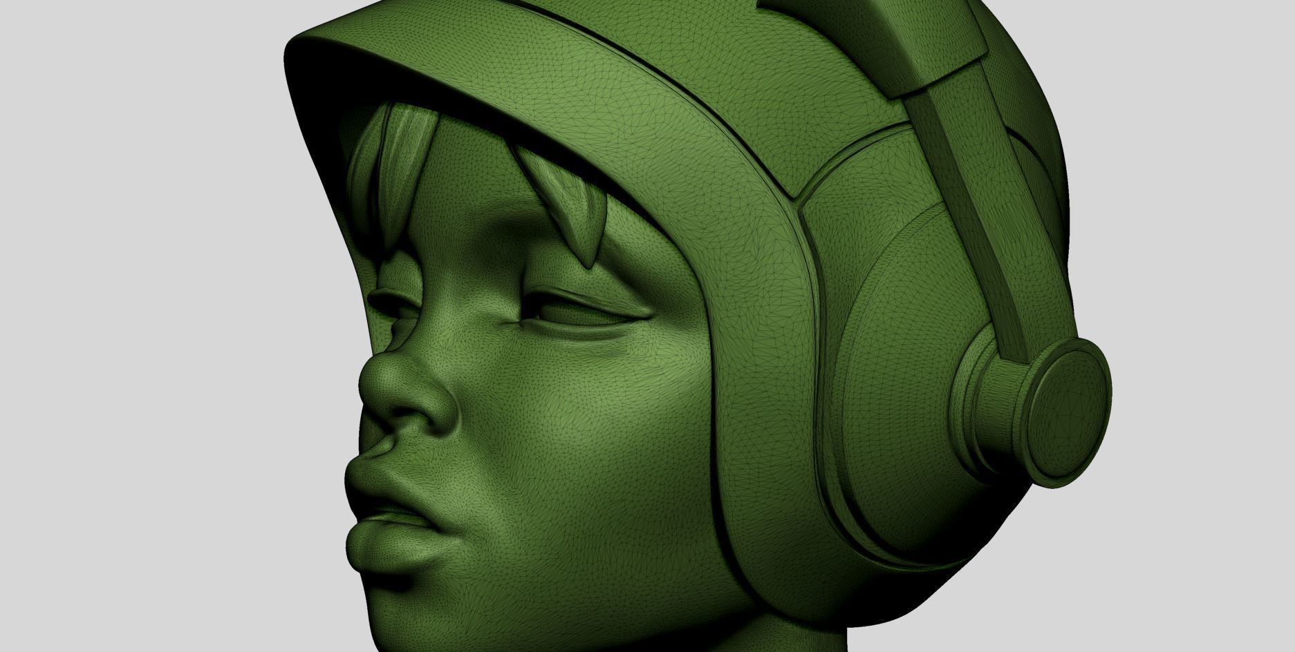 Stylized Female Head v7 3D model_13
