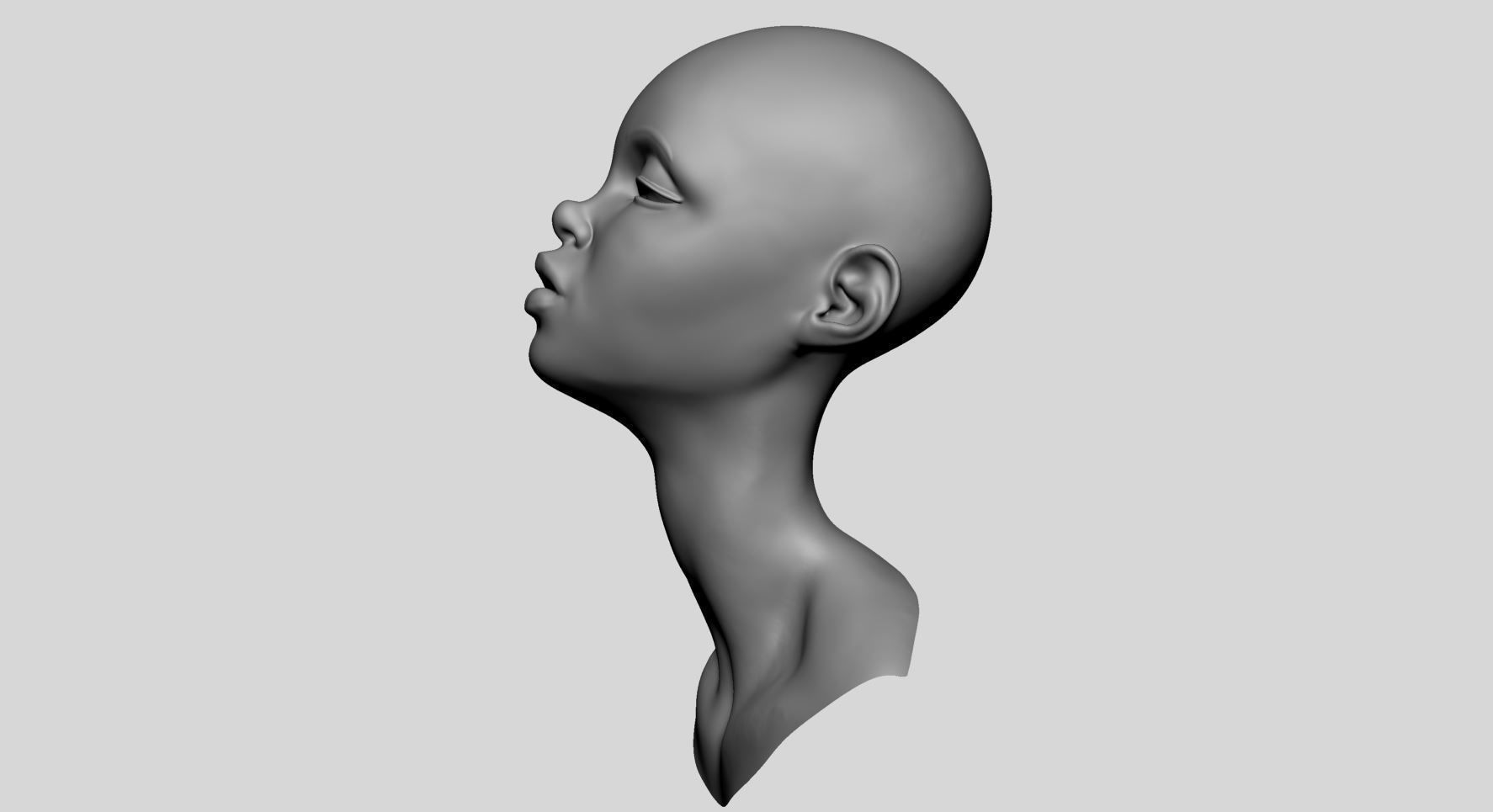Stylized Female Head v7 3D model_8
