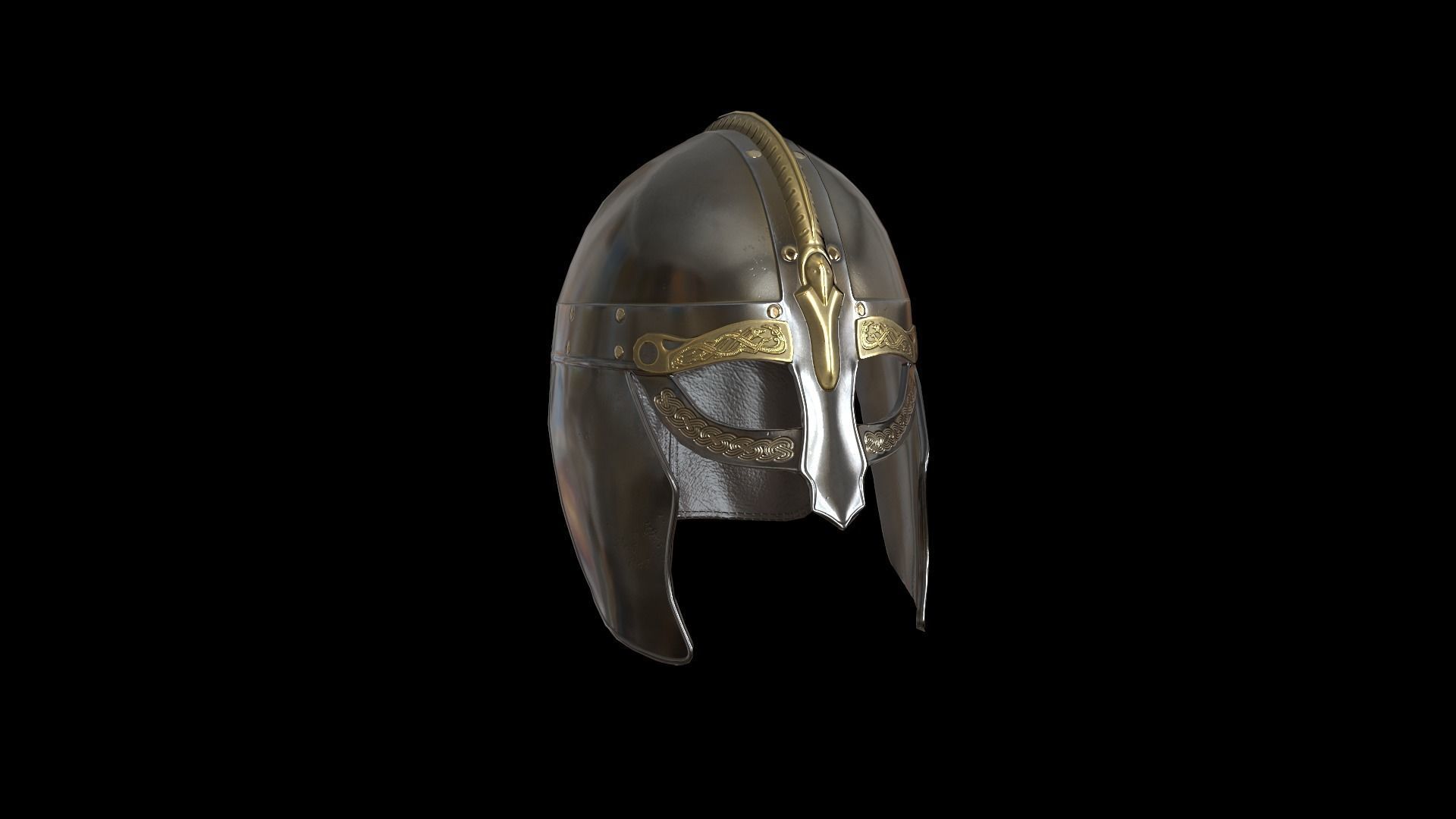Viking helmet v3 Low-poly 3D model_18