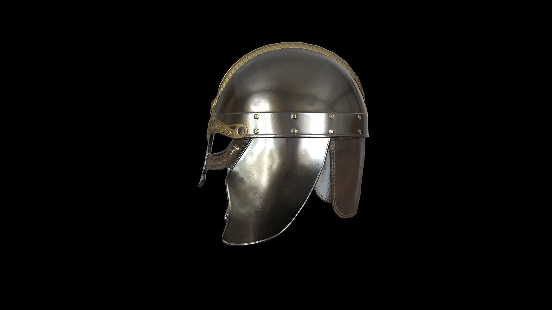 Viking helmet v3 Low-poly 3D model_8