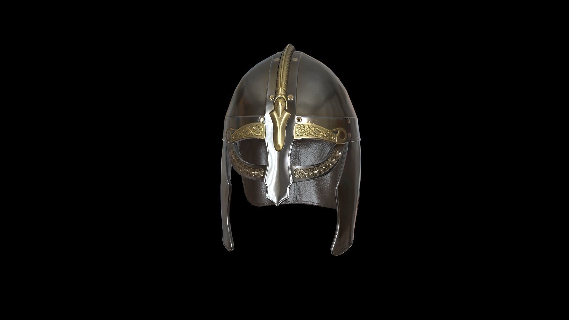 Viking helmet v3 Low-poly 3D model_5