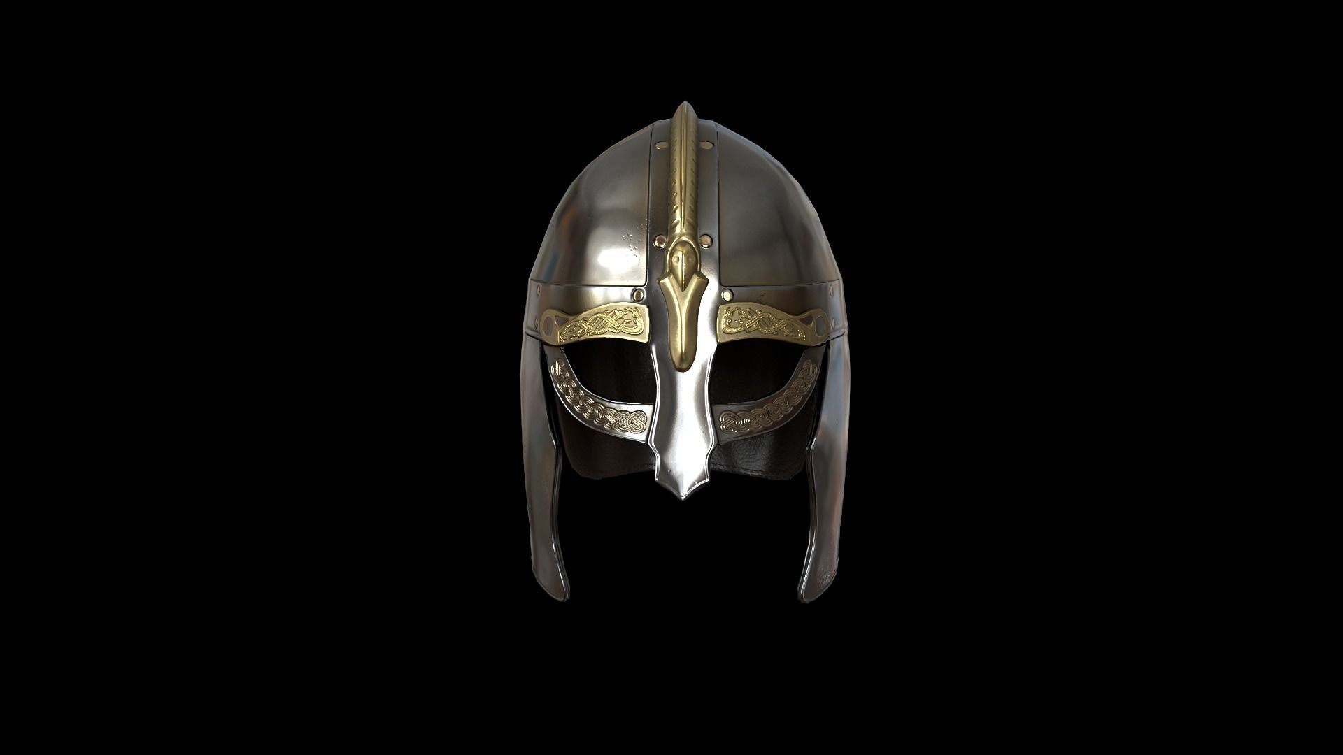 Viking helmet v3 Low-poly 3D model_2