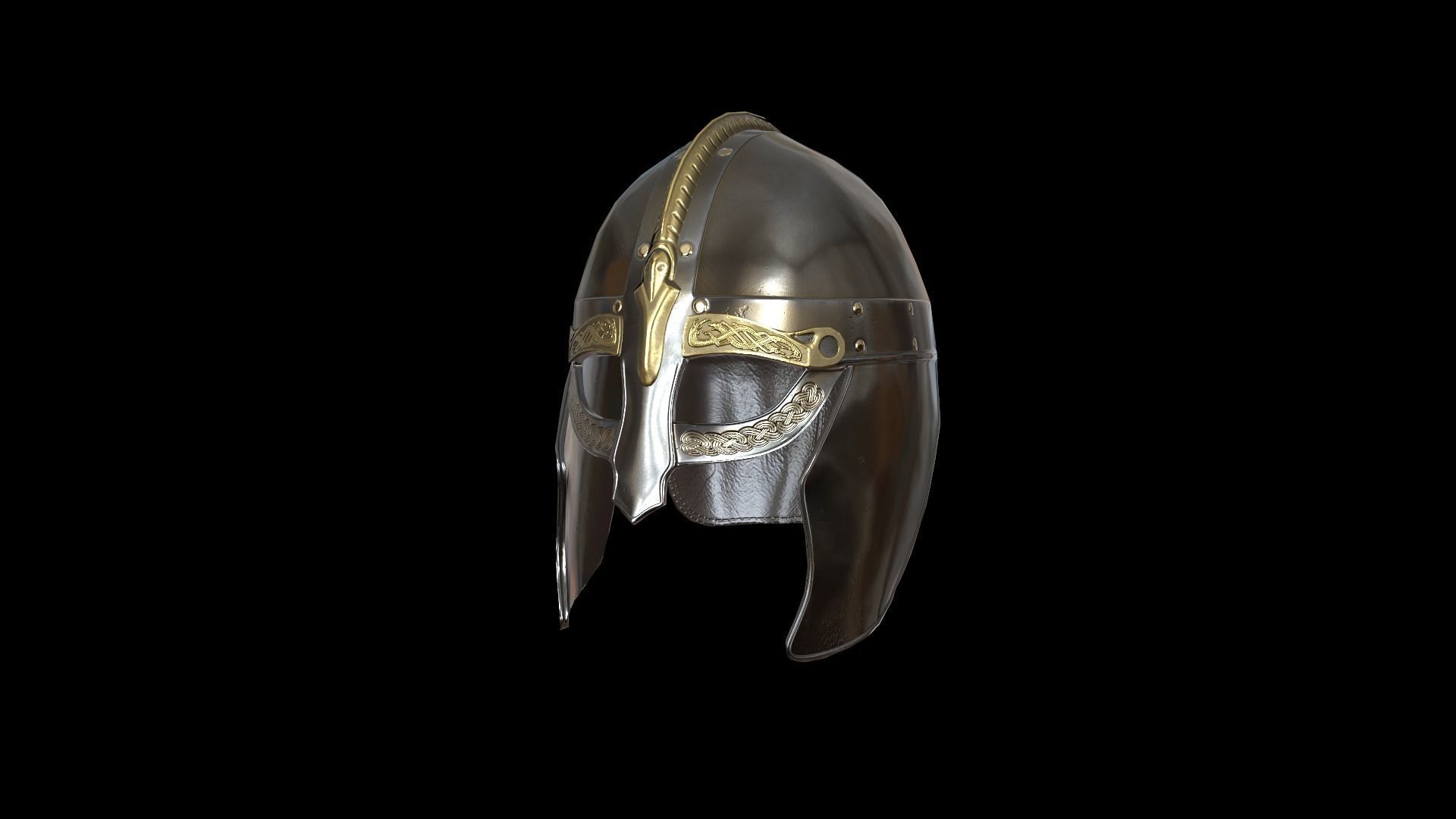 Viking helmet v3 Low-poly 3D model_6