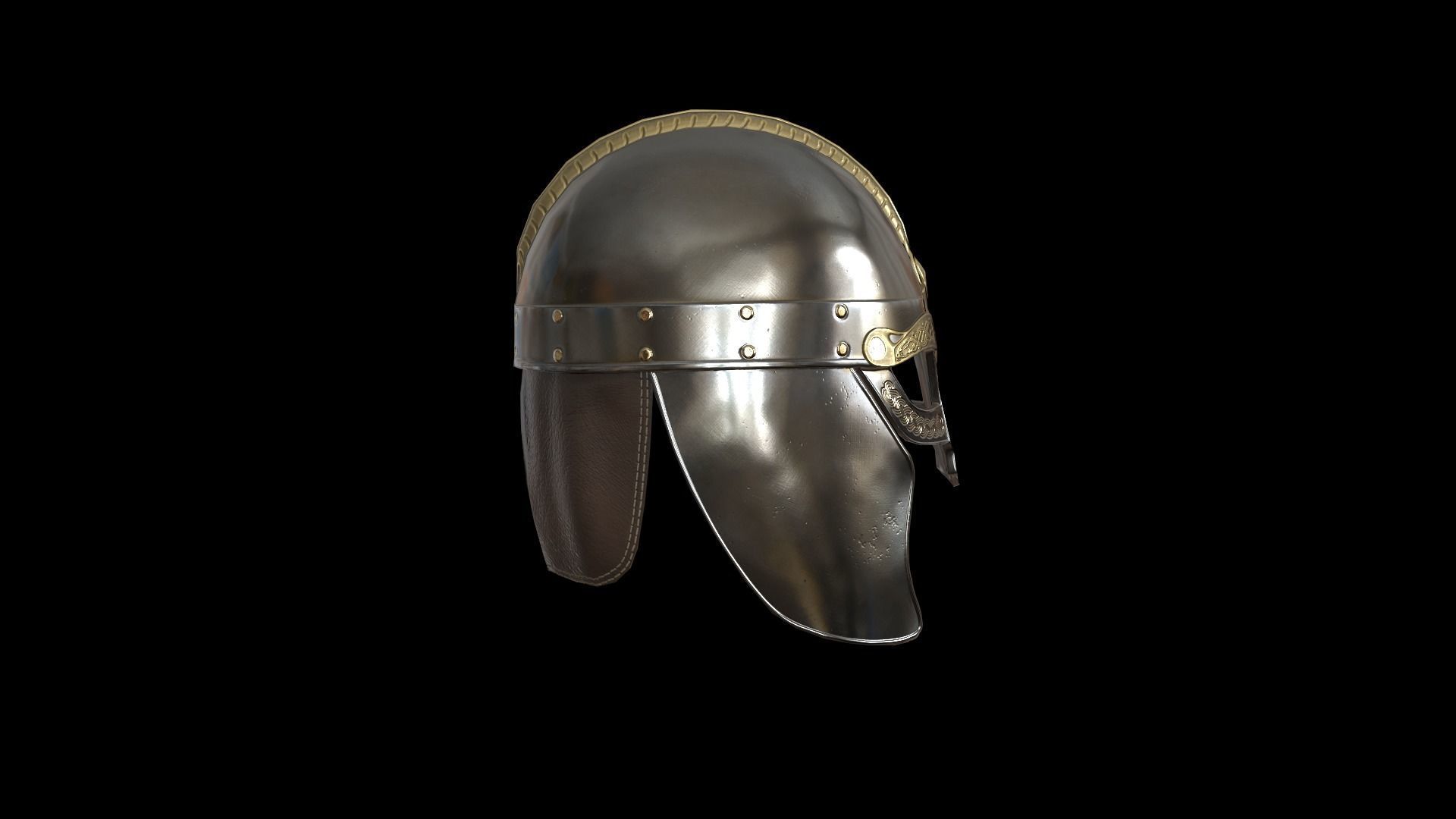 Viking helmet v3 Low-poly 3D model_16