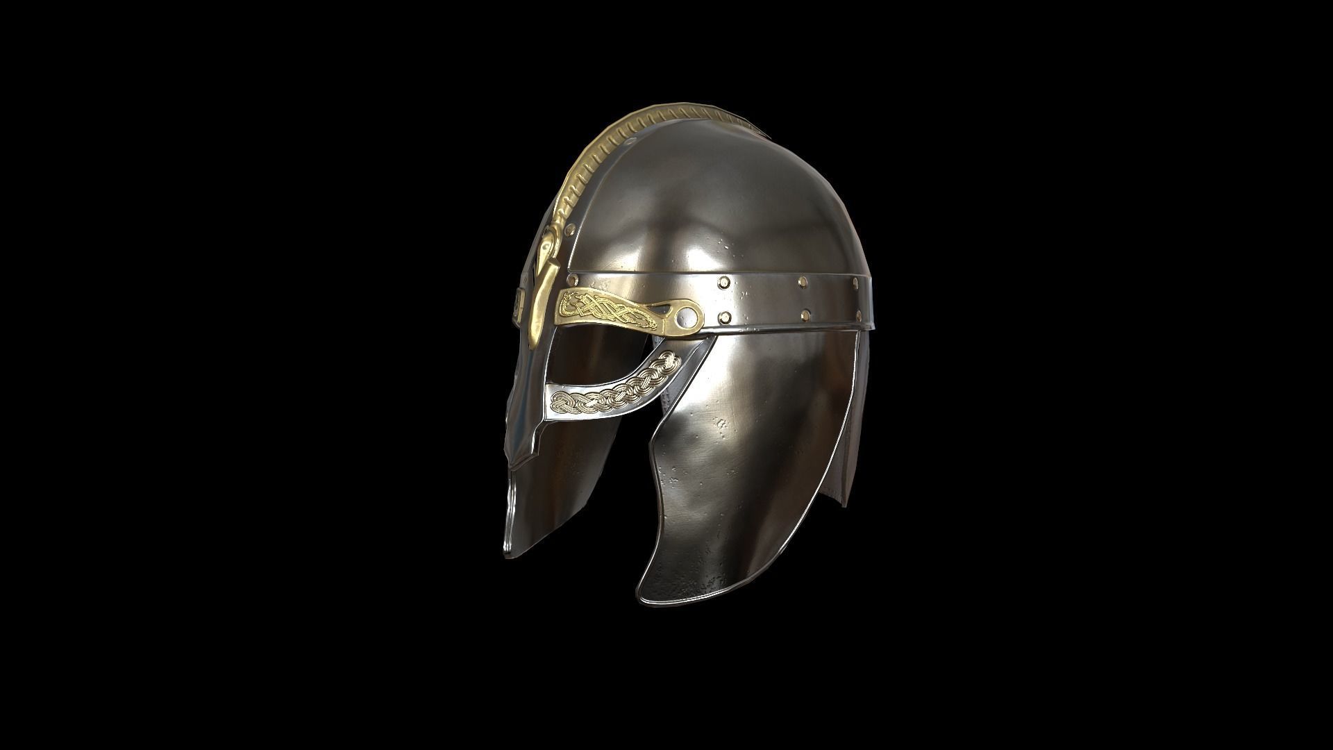 Viking helmet v3 Low-poly 3D model_7