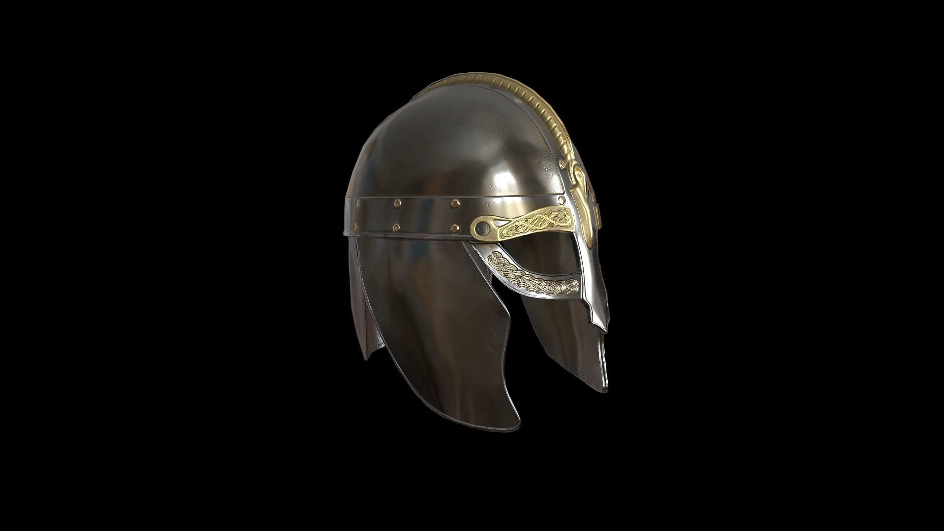 Viking helmet v3 Low-poly 3D model_17