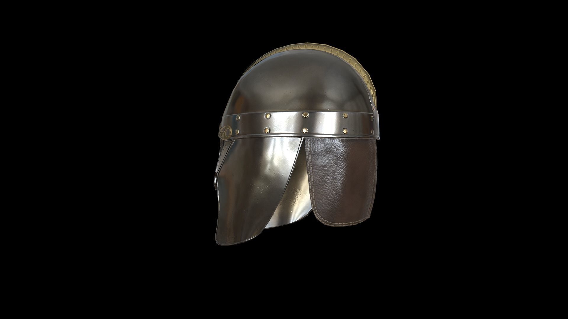 Viking helmet v3 Low-poly 3D model_9