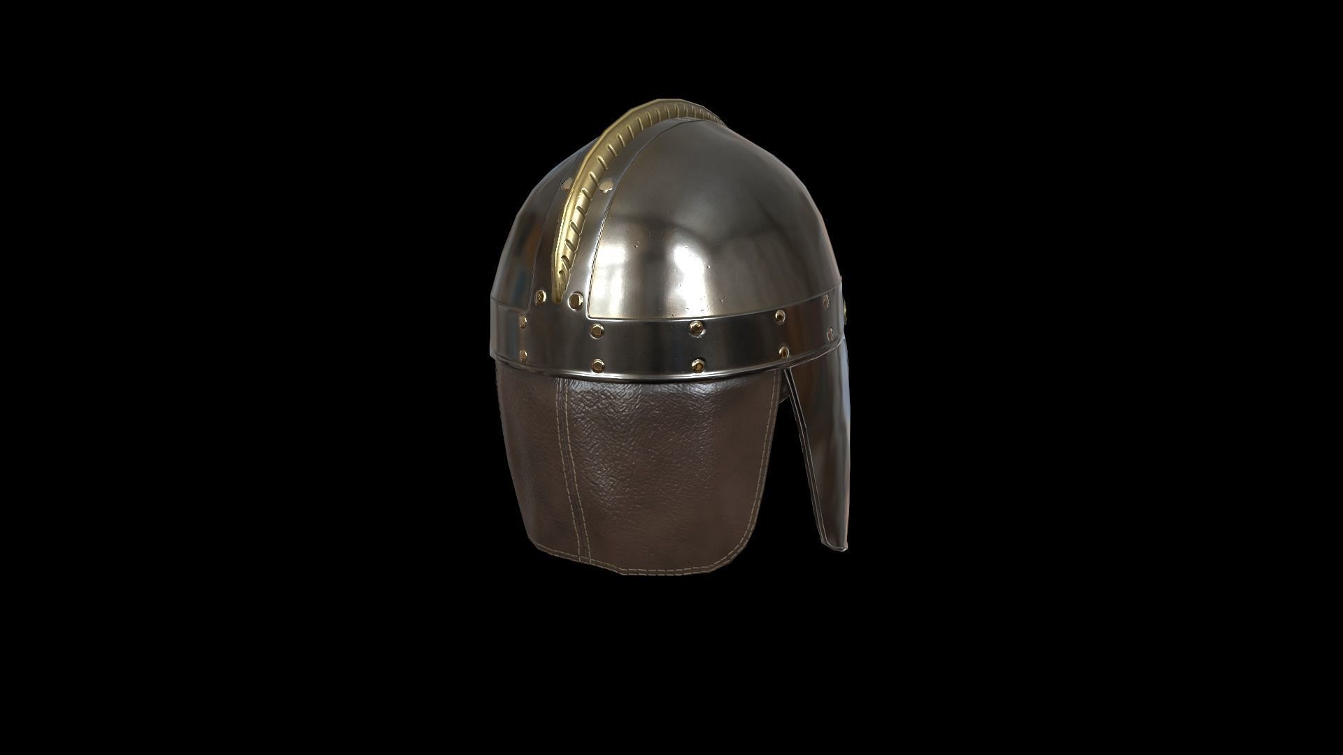 Viking helmet v3 Low-poly 3D model_13
