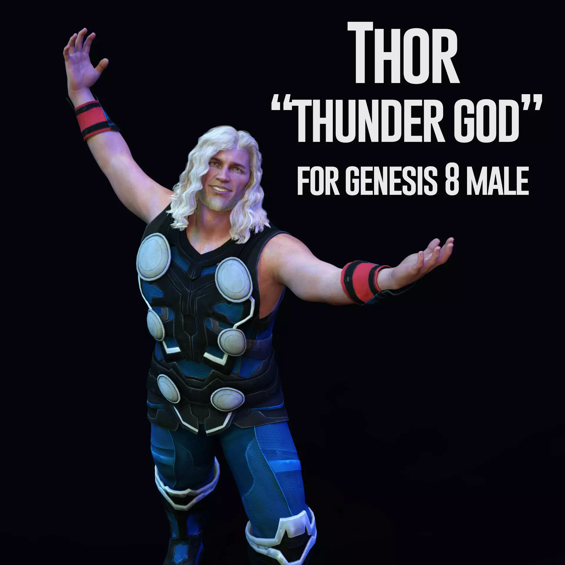 Thunder God Outfit for Genesis 8 Male Daz3D Free 3D model_0