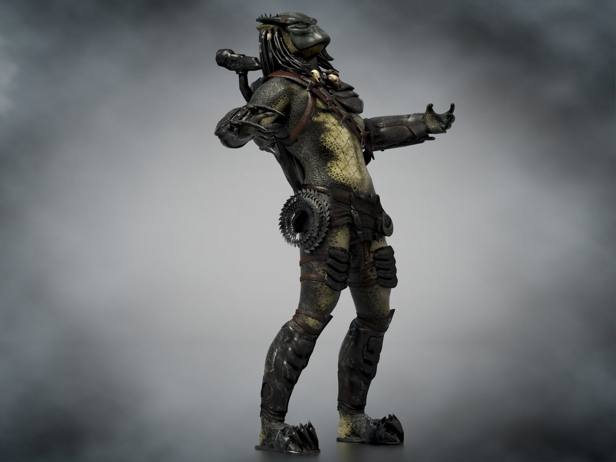 Predator Wolf Low-poly 3D model_2