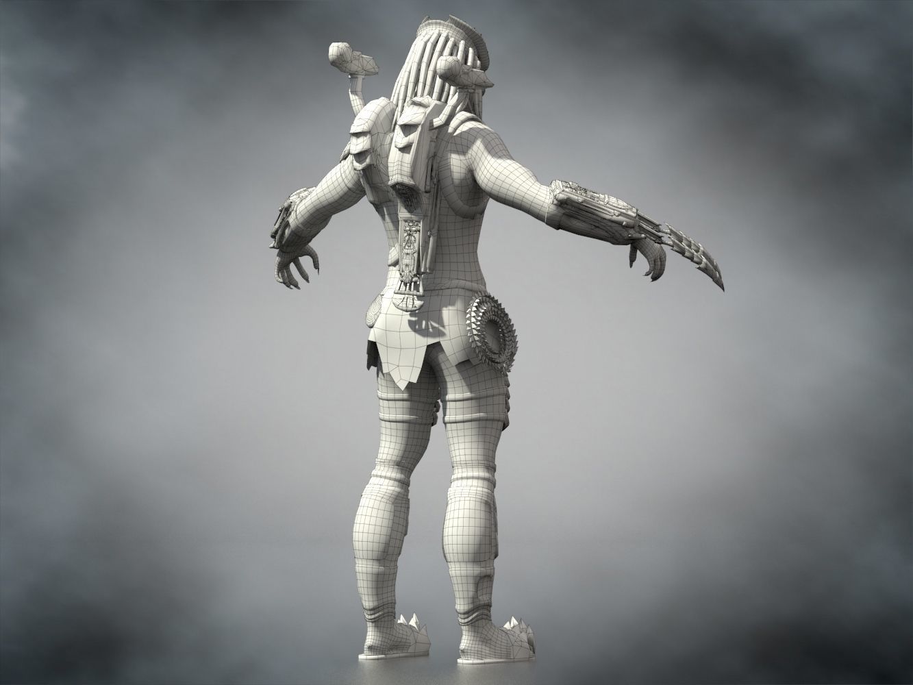 Predator Wolf Low-poly 3D model_11