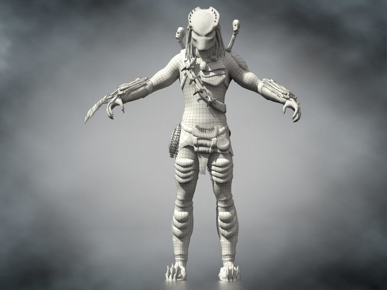 Predator Wolf Low-poly 3D model_10