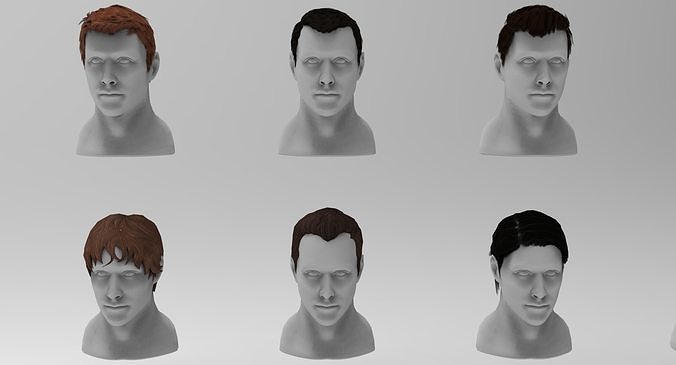Men Hairs Lowpoly AR VR Low-poly 3D model