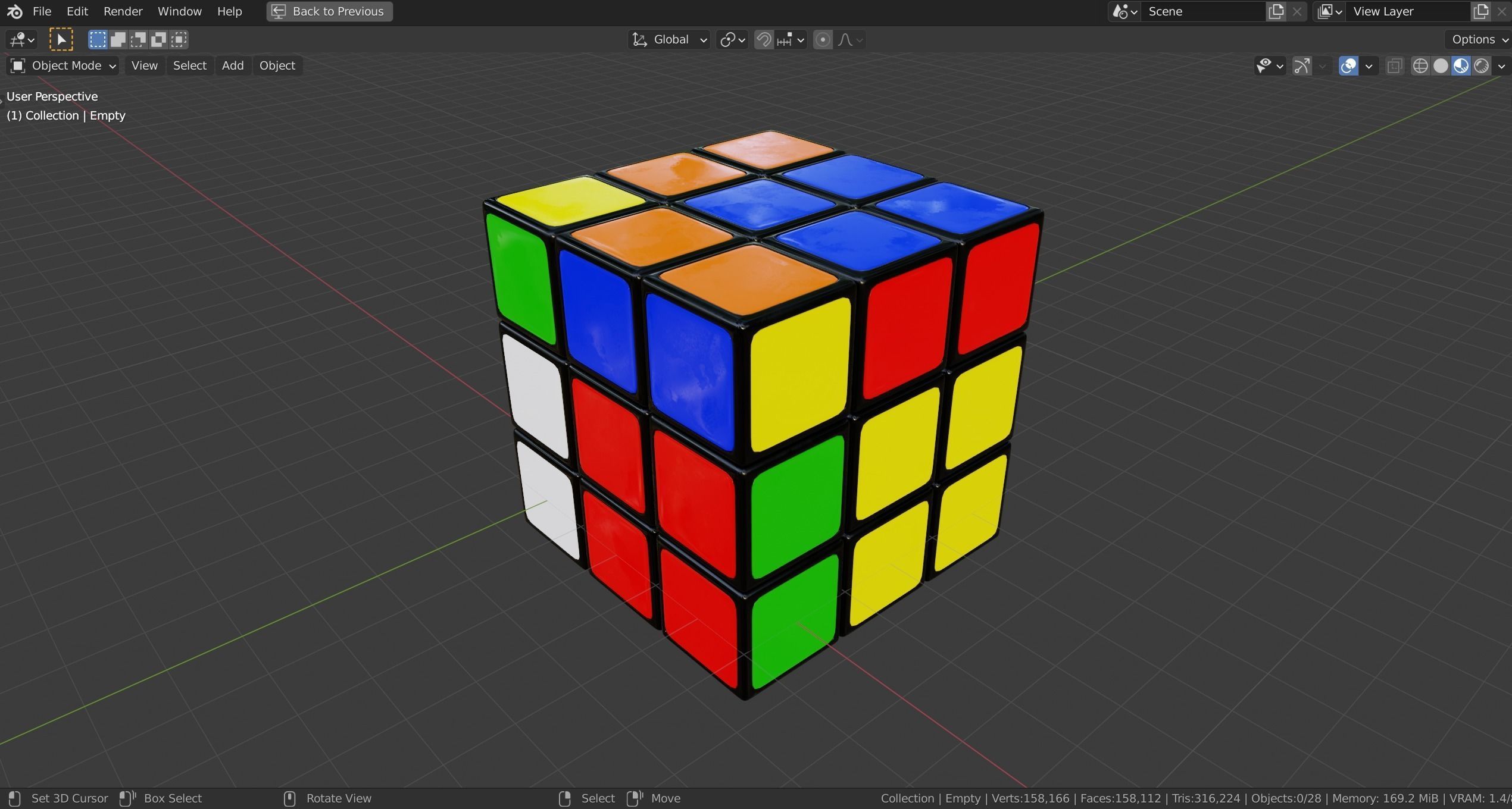 Realistic Rubiks Cube 3D model_4