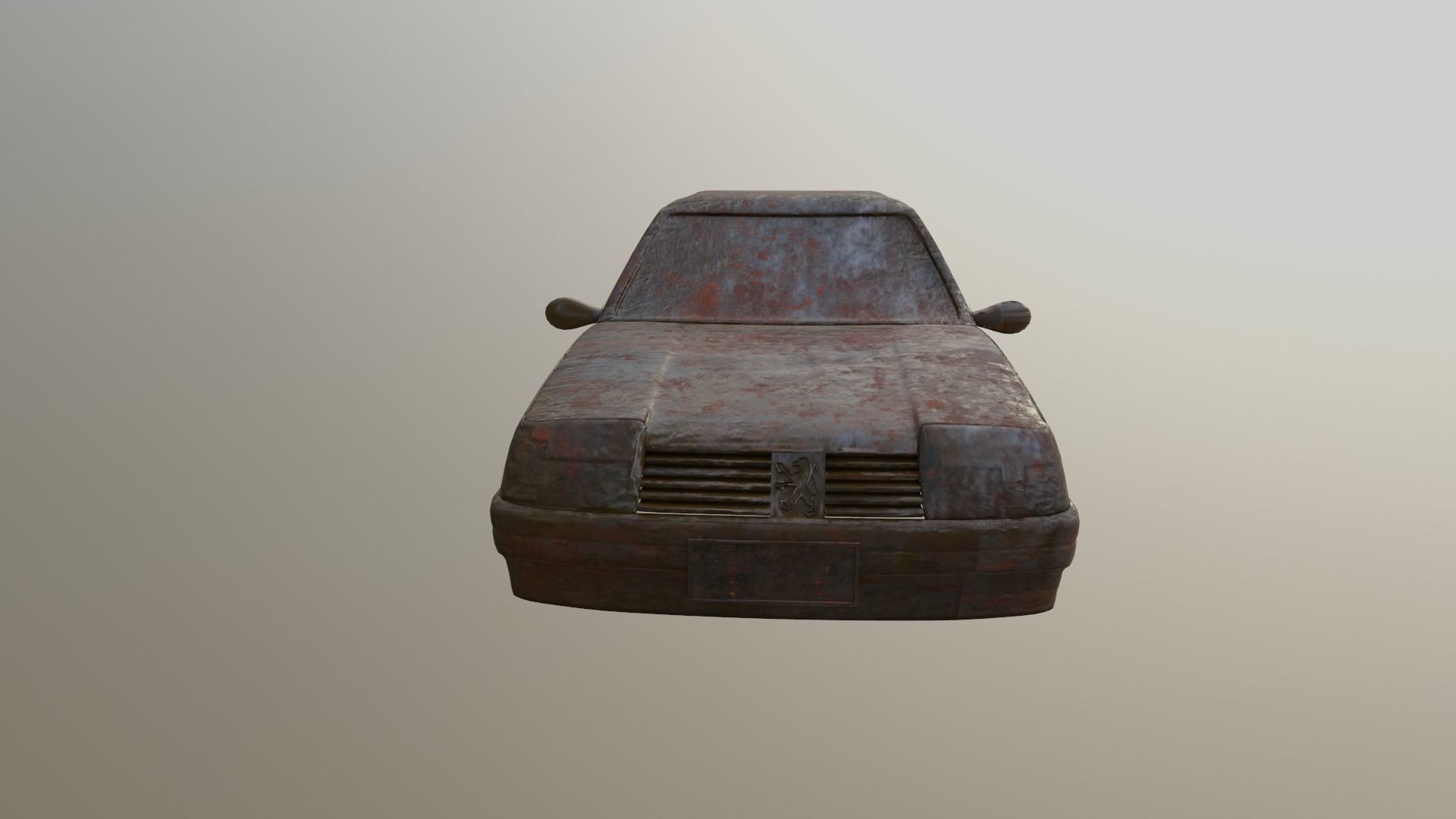 rusted peugot 205 3D model_4