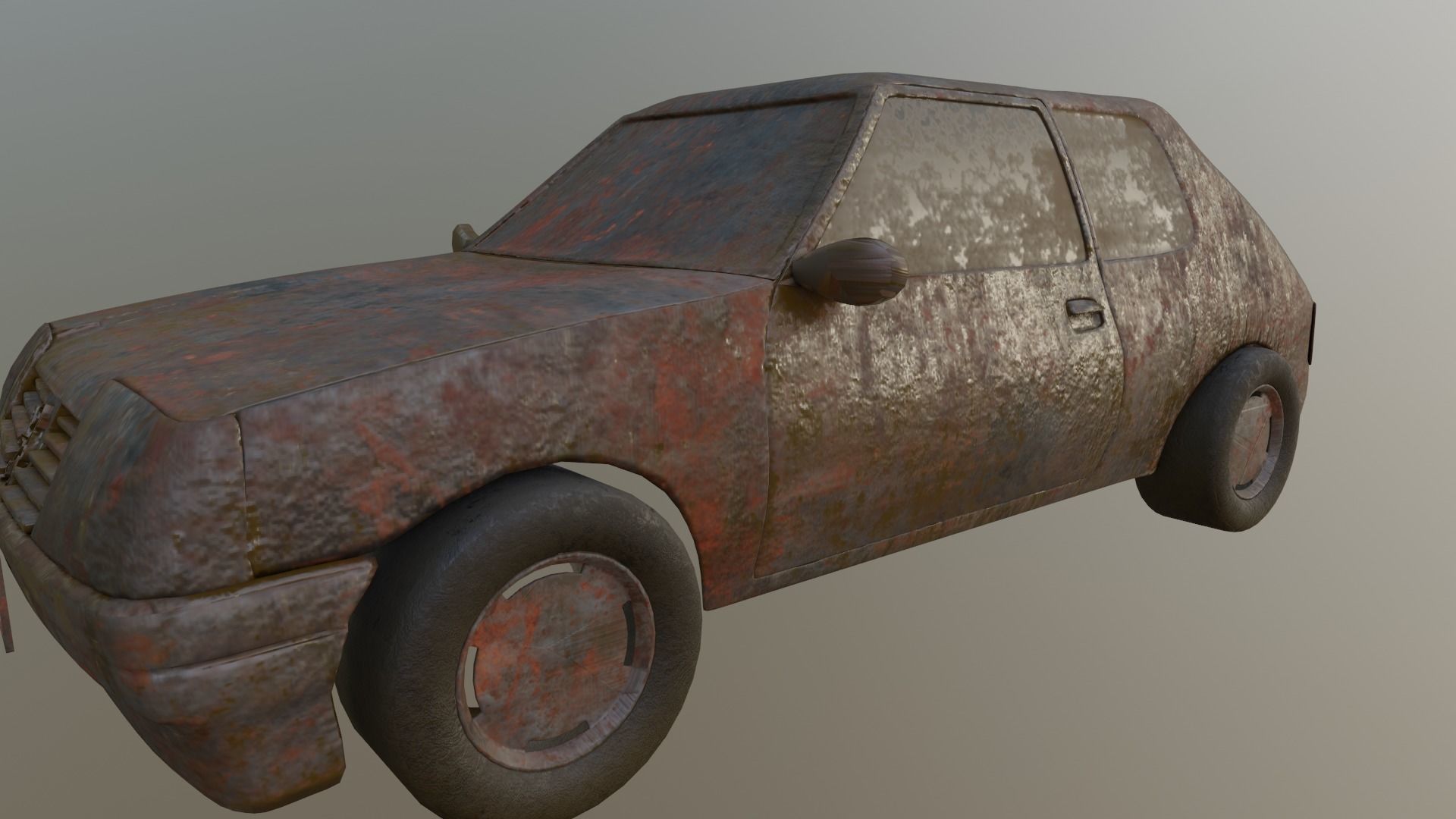 rusted peugot 205 3D model_5