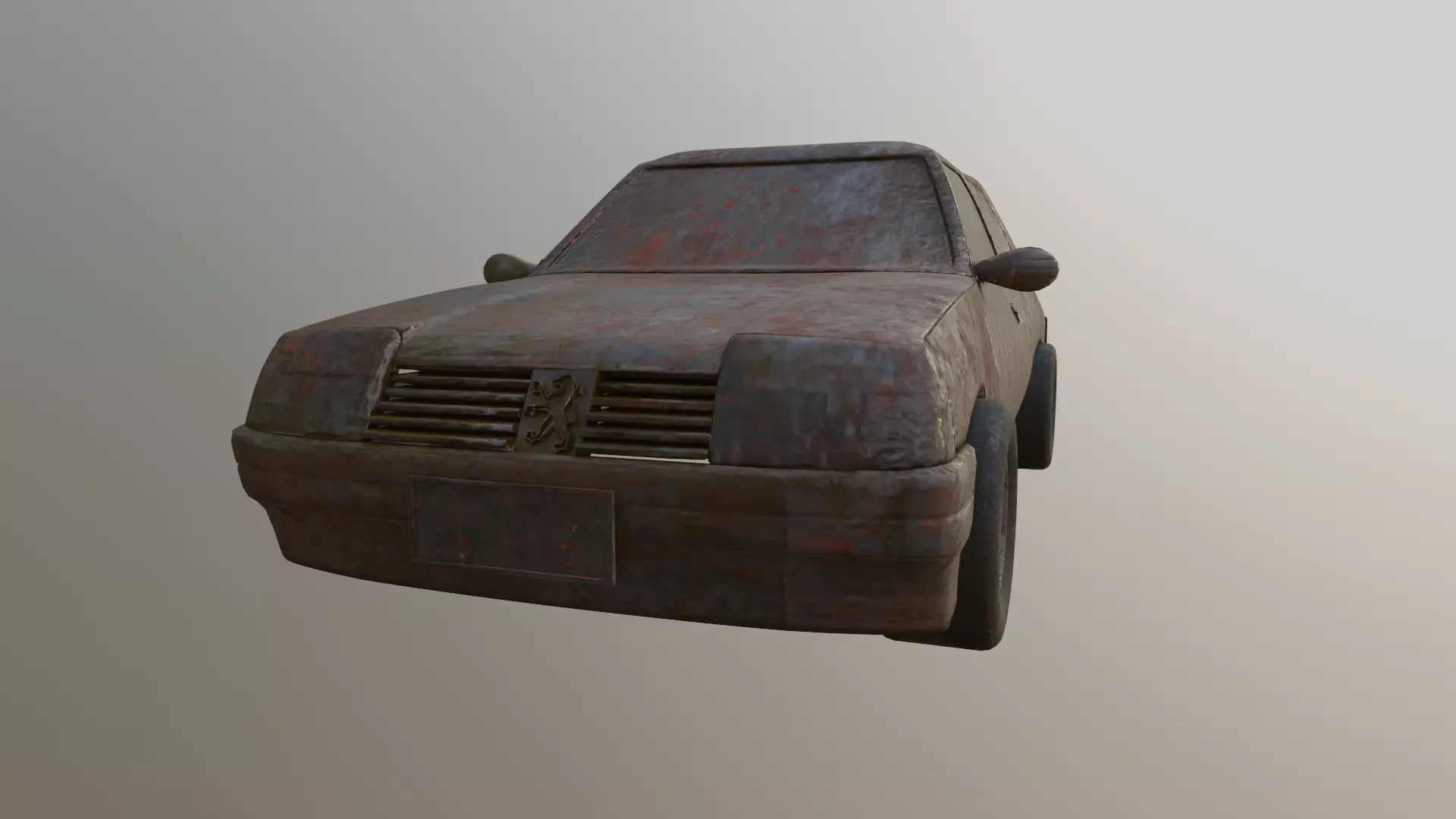 rusted peugot 205 3D model_0