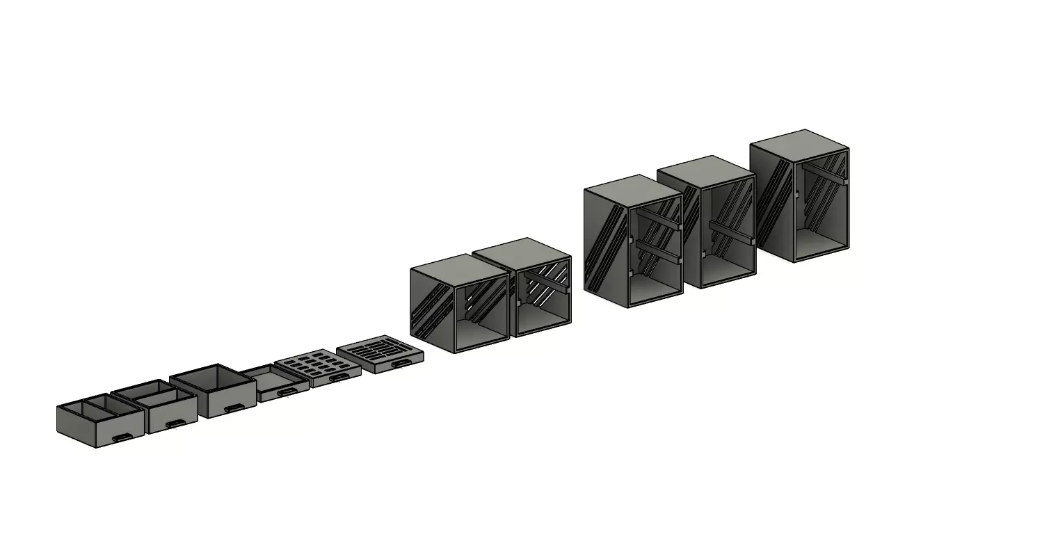 Deskor metal box with two sides 3D model_0