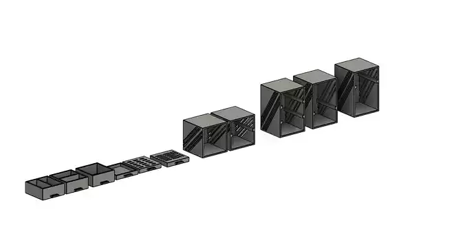 Deskor metal box with two sides