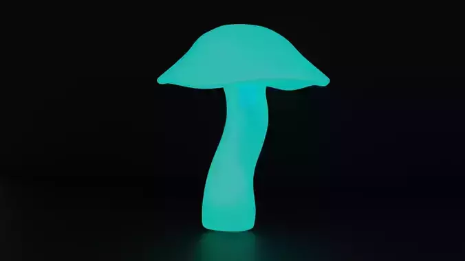 Blue Glowing Mushroom 3D Model