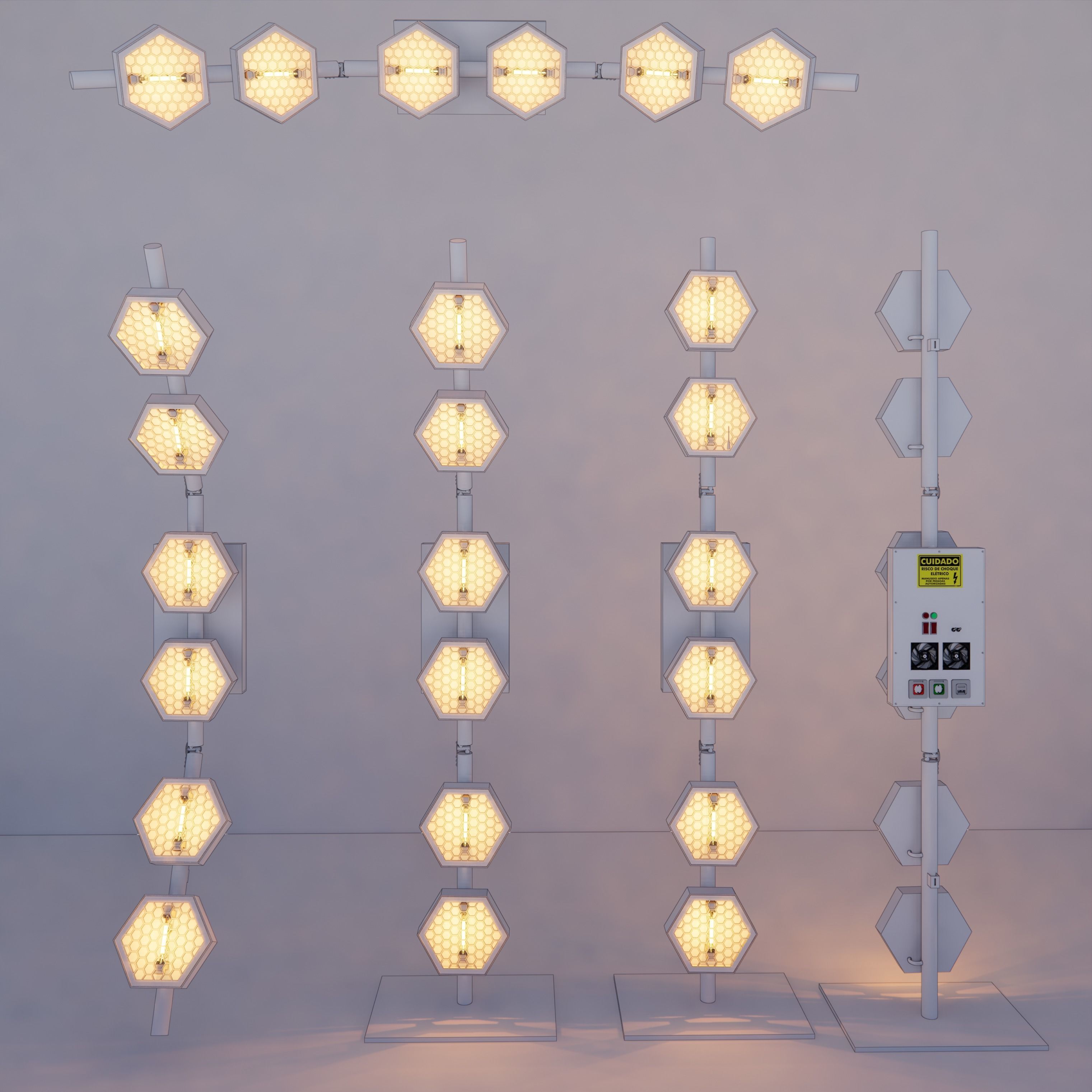 P2 Hexaline Portman Light 3D model_1