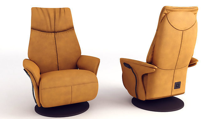 Lazy Boy Chair Low-poly 3D model 2