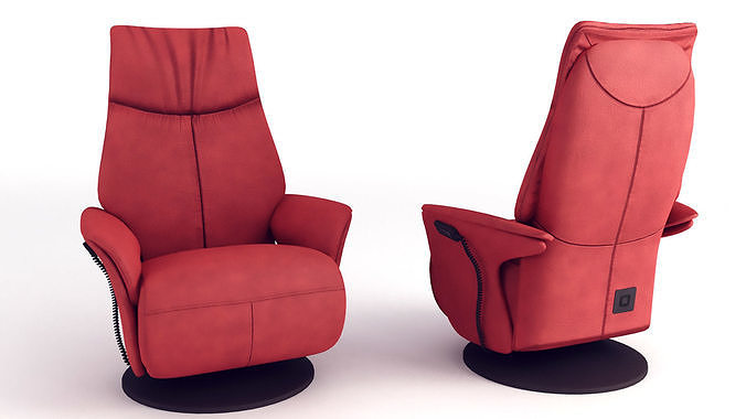 Lazy Boy Chair Low-poly 3D model 4